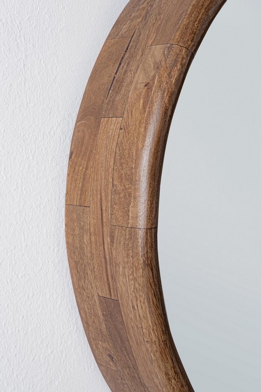 SPECCHIO IN LEGNO - SHERMAN - Ø55x10