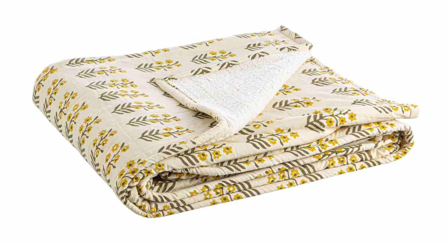 REIMS IVORY W FLOWER BLANKET 130X180 130x180 BIZZOTTO EN