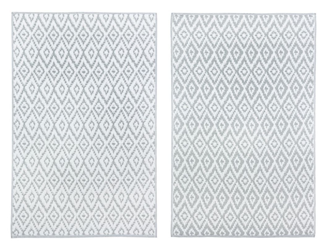 UNICO Rombus両面プリントラグ　120x180cm RHOMBUS GREY-WHITE CARPET 120X180 - 120x180 | BIZZOTTO EN