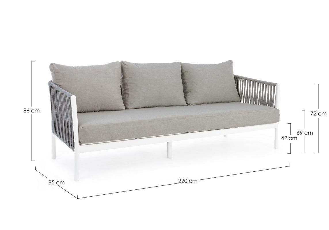 FLORENCIA WHITE WG20 SOFA 3SEATS W-CUSH
