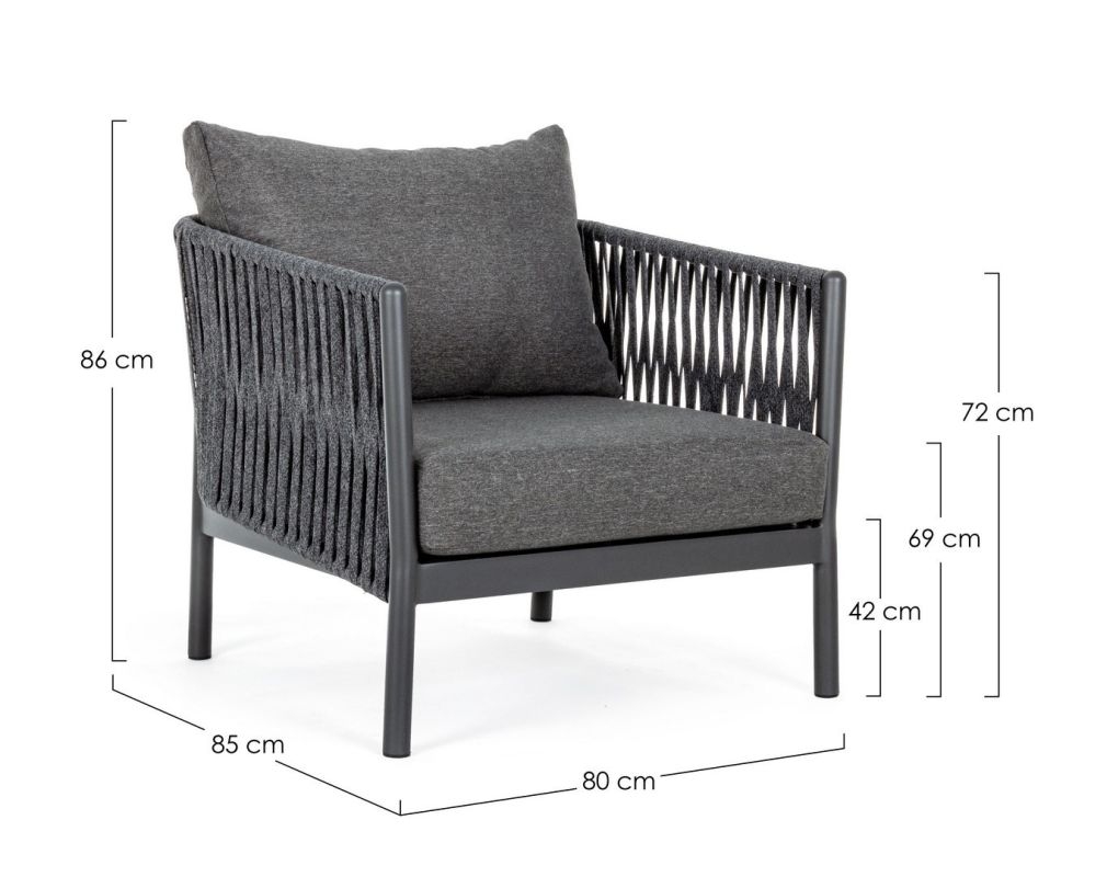 FLORENCIA CHARCOAL WG21 ARMCHAIR W-CUSH