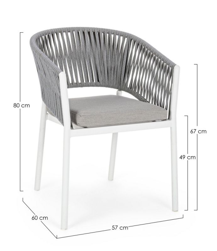 FLORENCIA WHITE WG20 CHAIR W-ARMR W-CUSH