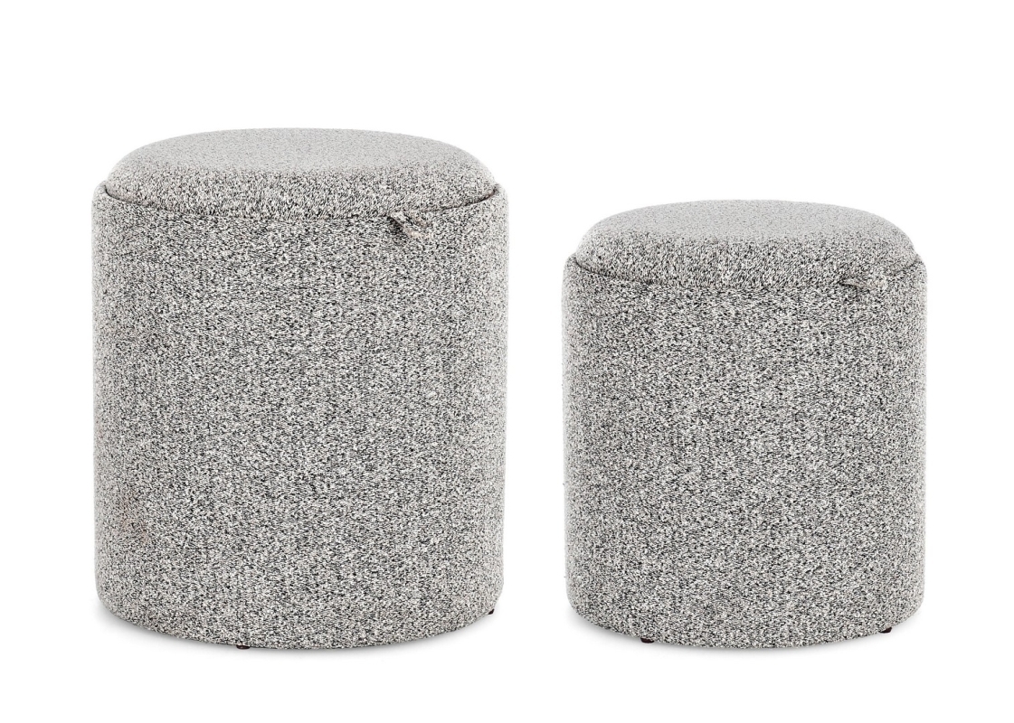 SASHA L.GREY STORAGE POUF W TRAY O34.5a 38h O39a 44h BIZZOTTO EN