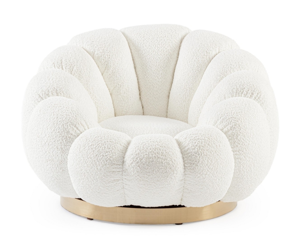 FLOREL WHITE SWIVEL AMRCHAIR