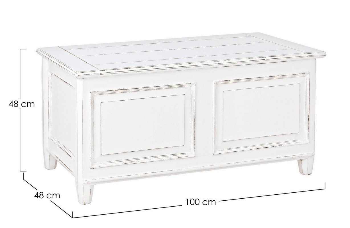 Bizzotto 0746780 Alinta Cassapanca contenitore in legno bianco