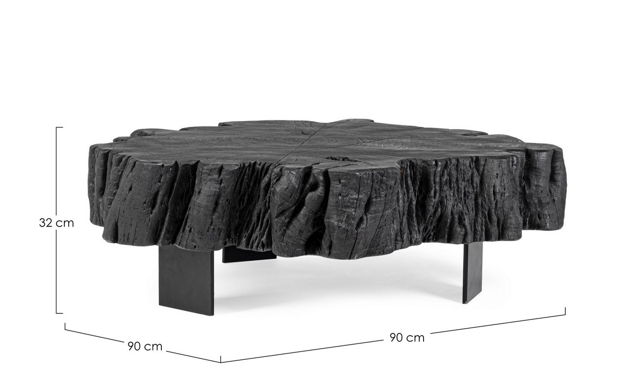 MESA AUX KEVAL NEGRO 90X90