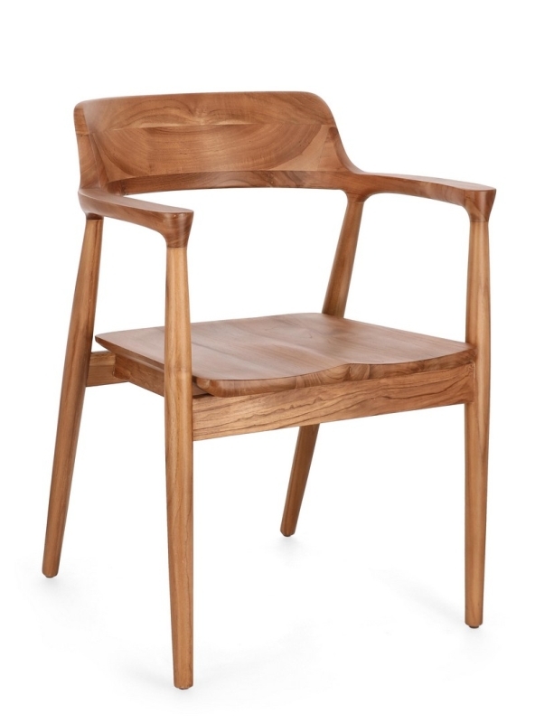 Wooden chair with armrest deals
