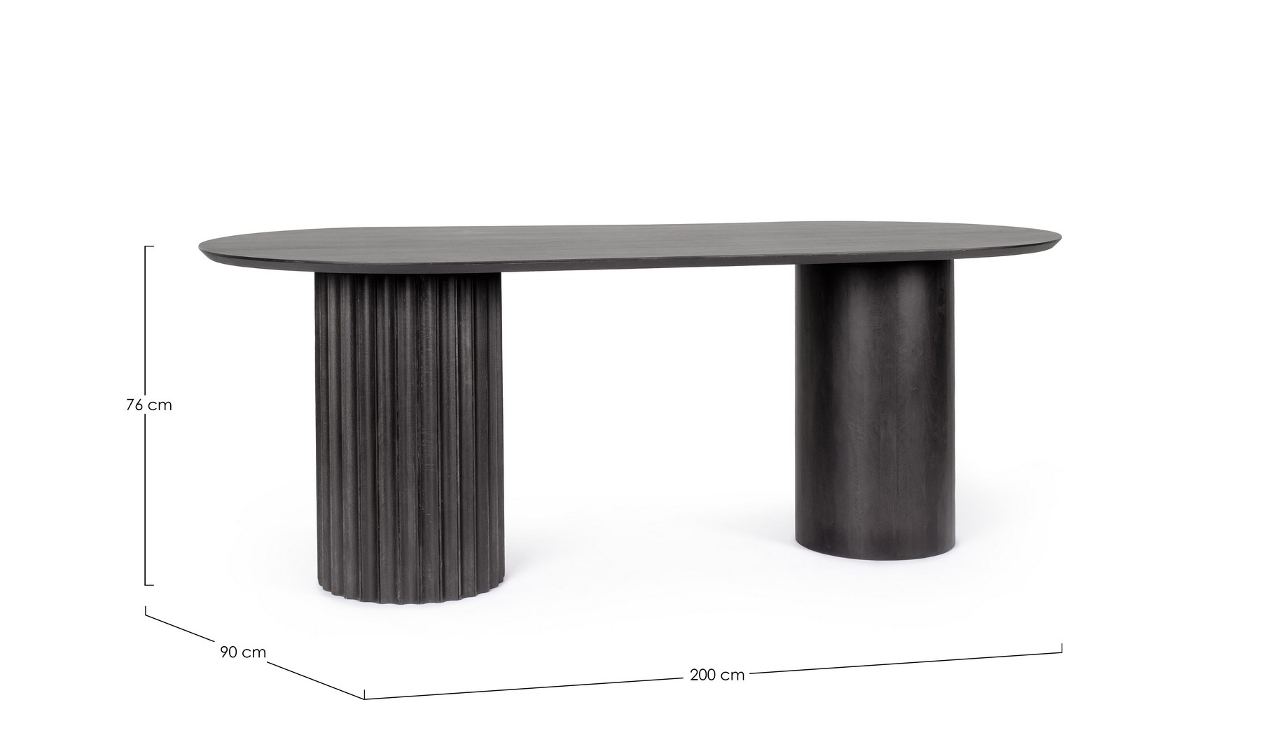 MESA ORISSA NEGRO 200X90