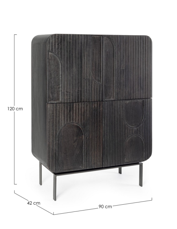 MUEBLE ALTO 4P ORISSA NEGRO