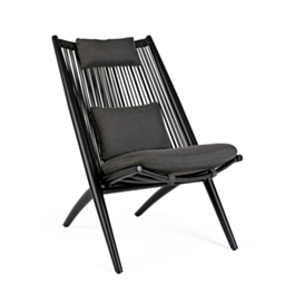 ALOHA NEW BLACK XK04 LOUNGE ARMCHAIR W-C - 66a - 84b - 98h - 46.6h1 |  BIZZOTTO EN