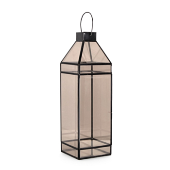 SIWAN BLACK GLASS LANTERN 1H H52,7