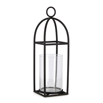 LANTERNE SIWAN 1P NOIR TRANSP H48