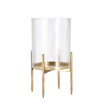 SIWAN TRANS-GOLD STRIPES LANTERN H40