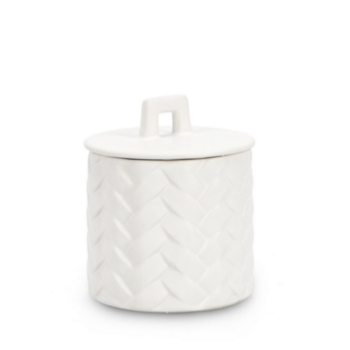 TWINE WHITE CANDLE W-LID D9,5