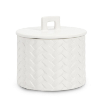 TWINE WHITE CANDLE W-LID D14,5