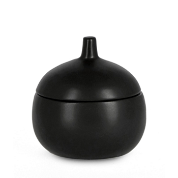 CANISTER BLACK CANDLE W-LID D14