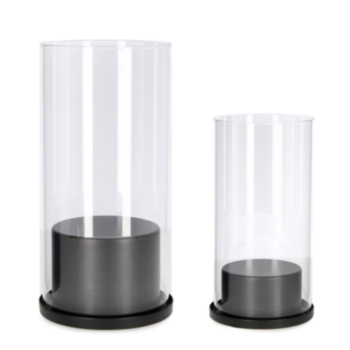 KEIRA BLACK CANDLE HOLDER SET2