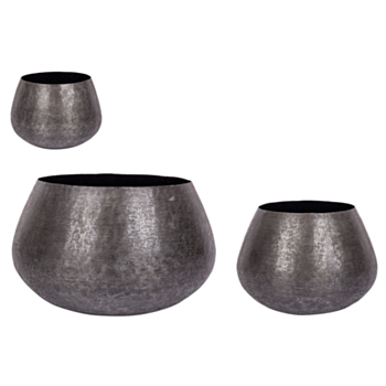 SET3 P.VASE VARANASI ROND NOIR