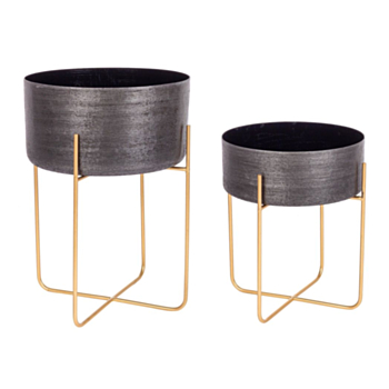 SET2 VARANASI STAND RO BLACK VASE HOLDER