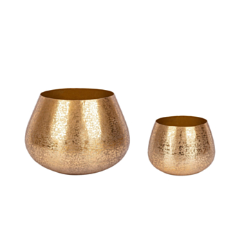 SET2 VARANASI ROUND GOLD VASE HOLDER