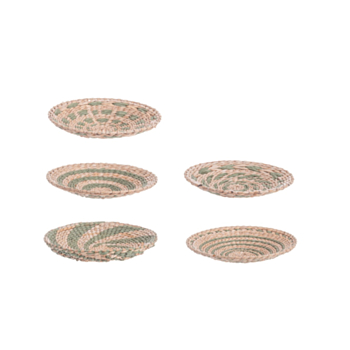 ISLAS ROUND GREEN TRAY ASST5 D30