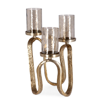 CANDELABRO SAGAR 3FUOCHI ORO H29