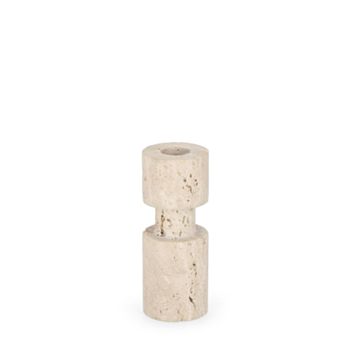 TIRAK BEIGE TRAVERTINE CANDLE HOLDER H12