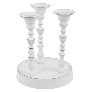 KYLIE WHITE 3ARMS CANDELABRA W-BASE H18