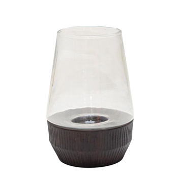 DUDHI D.BROWN CANDLE HOLDER H17,5