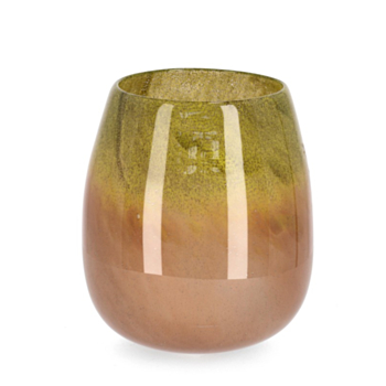 VASE VENUS FASSFÖRMIG GL GRÜN ORAN H26,2
