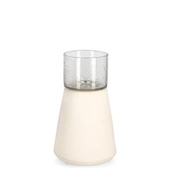 BOUGEOIR MARDAN VERRE BLANC H20