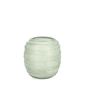 DONDRA GREEN ROUNDED GLASS VASE H9