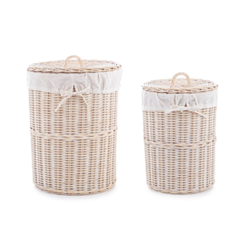 NARRA WHITE WASHED LOUNDRY BASKET SET2