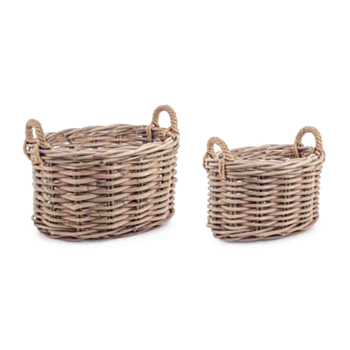 MALANG OVAL GREY BASKET 2H SET2