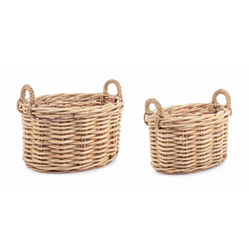 MALANG OVAL NATURAL BASKET 2H SET2