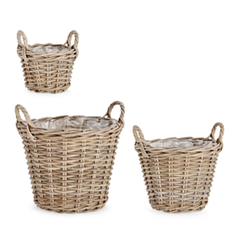 SET3 GREY RANDY GREY SHAPE BASKET 2H