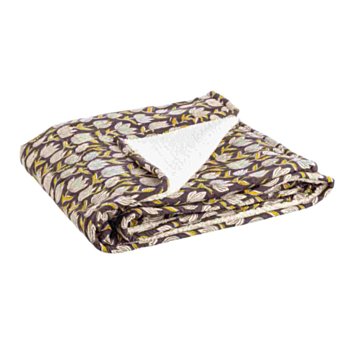 CALAIS BLACK W-TULIP BLANKET 130X180