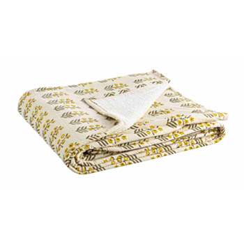 REIMS IVORY W-FLOWER BLANKET 130X180