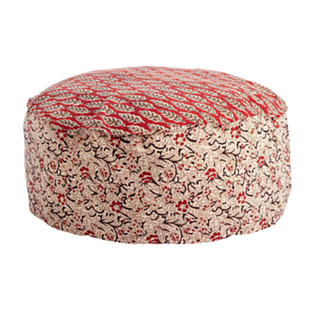 LORIENT RED W-LEAF-FLOWER POUF D65X25