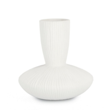 VASE STRIPED BLANC H23