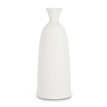 STRIPED WHITE VASE H57