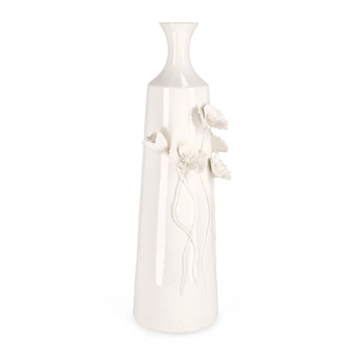 VASE DÉCORATIF POPPY BLANC H51