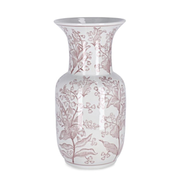 VASE CAI ÉVASÉ ROUGE-BLANC H35