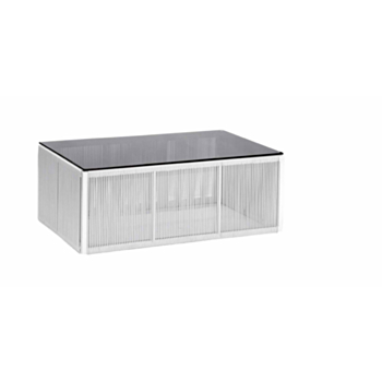 TABLE KLOE WHITE W/GLASS