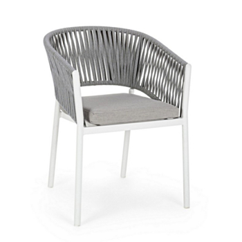 FLORENCIA WHITE WG20 CHAIR W-ARMR W-CUSH