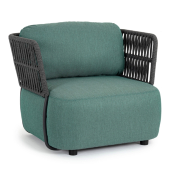 PALMER CHARCOAL/JADE ARMCHAIR W-CUSH