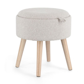 ZOYA LIGHT GREY STORAGE STOOL W-TRAY