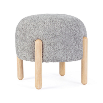 SGABELLO EFFETTO BOUCLE' GRIGIO CHIARO - DAYLA
