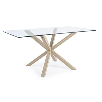 TABLE MAY RECT PIED NATUREL 160X90
