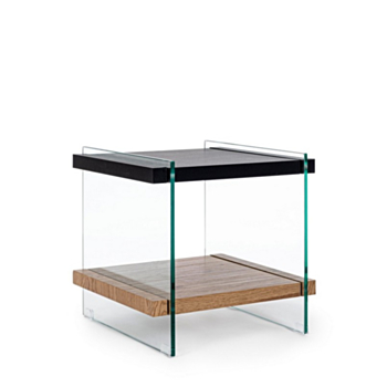 TAVOLINO 50X50 NERO - LINE WOOD